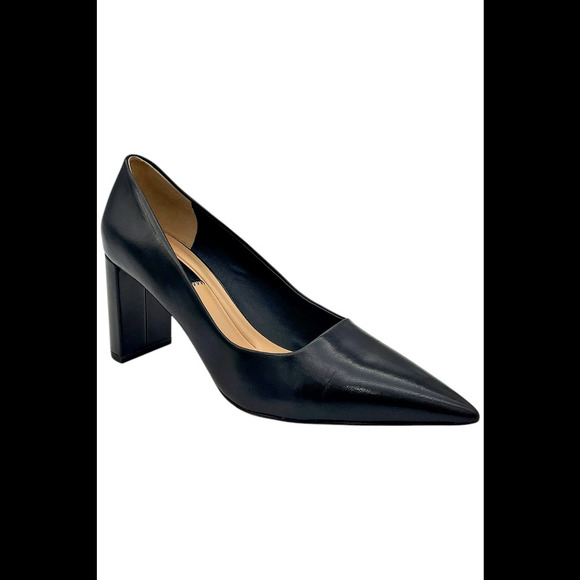 Franco Sarto Womens Giovanna Pump Heel Black Leather - Medium - Picture 1 of 3